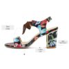 Lace Strips Print High Heels Sandals - Image 2