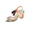 Lace Strips Print High Heels Sandals - Image 8