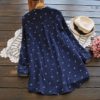 Plus Size Sweet Cherry Cotton Vintage Loose Blouse - Image 2