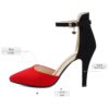 Pointed Toe Mixed Color High Heels Sandals - Image 3
