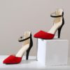 Pointed Toe Mixed Color High Heels Sandals - Image 5