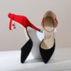 Pointed Toe Mixed Color High Heels Sandals - Image 6