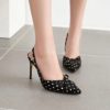 Polka Dot Thin Stilettos High Heels Sandals