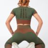 Seamless Hollow Out Athletic Fitness Workout short blouses