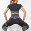 Seamless Hollow Out Athletic Fitness Workout short blouses - Image 15