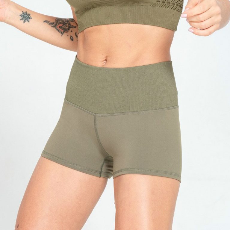 Seamless Waist Patchwork Sport Fitness Shorts