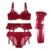 Sexy Lace Bra Panties 4 Piece Set