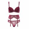 Sexy Lace Solid Underwear And Bra 3 pieces Set - Image 5
