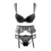 Sexy Lace Solid Underwear And Bra 3 pieces Set - Image 7