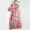 Sexy Off Shoulder Cascading Ruffle Chiffon Maxi Dress