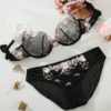 Sexy transparent lingerie lace embroidery thin bra set - Image 7