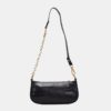 Solid Crocodile Pattern Shoulder Crossbody Bag - Image 3