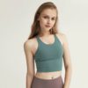 Solid Spaghetti Straps Yoga Gym Crop Tops