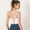 Solid Spaghetti Straps Yoga Gym Crop Tops - Image 5
