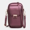 Solid Zipper Crossbody Shoulder Bag - Image 5