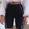 Stitch Line Half Length Tight Yoga Pants