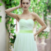 Strapless Sash Bow Lace Up Organza Bridesmaid Dress - Image 10