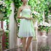 Strapless Sash Bow Lace Up Organza Bridesmaid Dress - Image 4