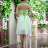Strapless Sash Bow Lace Up Organza Bridesmaid Dress - Image 5