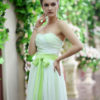 Strapless Sash Bow Lace Up Organza Bridesmaid Dress - Image 7