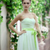 Strapless Sash Bow Lace Up Organza Bridesmaid Dress - Image 8