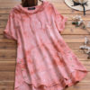 Tie-dyed Hooded Casual Blouse