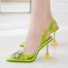 Transparent Clear Crystal Colorful Pvc High Heels Sandals