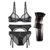 Transparent Ultra-thin Solid Lingerie Bra set