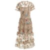 Vintage Flower Embroidery Midi Dress