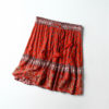 Vintage chic hippie floral printed tassel beach skirt