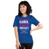 Yes I Am A Girl Yes I Love Me Some Field Hockey Unisex Premium T-Shirt - Image 3