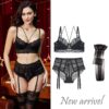 Sexy Bra Unlined Underwear Floral Lace Bra Set - Image 2