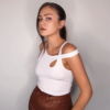 Bandage Hollow Out Ribbed Crop Tops - Image 12