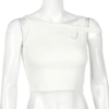 Bandage Hollow Out Ribbed Crop Tops - Image 3
