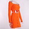 Buttons Long Sleeve Crop Tops Sexy Two Pieces Set - Image 8