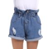 Casual Crimping Denim Holes Ripped Pockets Jeans Shorts - Image 2