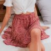 Casual Floral Print High Waist Ruffles Short Skirt - Image 2