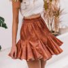 Casual Floral Print High Waist Ruffles Short Skirt - Image 4