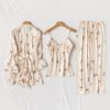Casual Floral Print Silk Sleepwear Set - Image 4