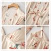 Casual Floral Print Silk Sleepwear Set - Image 5