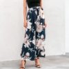 Casual Floral Print Wide Leg Pants