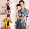 Casual Satin Soft Faux Silk Sleepwear Sets - Image 4