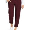 Casual Solid Color Elastic Waist Side Pockets Trouser Pants - Image 2