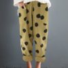 Cotton Polka Dot Elastic Waist Pockets Pants - Image 6