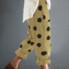 Cotton Polka Dot Elastic Waist Pockets Pants - Image 9