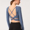Crossed Straps Backless Fitted Yoga T Shirts