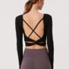 Crossed Straps Backless Fitted Yoga T Shirts - Image 5