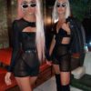 Cut Out Mesh Sheer Shorts Pants Rompers - Image 4