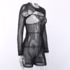Cut Out Mesh Sheer Shorts Pants Rompers - Image 10