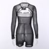 Cut Out Mesh Sheer Shorts Pants Rompers - Image 11